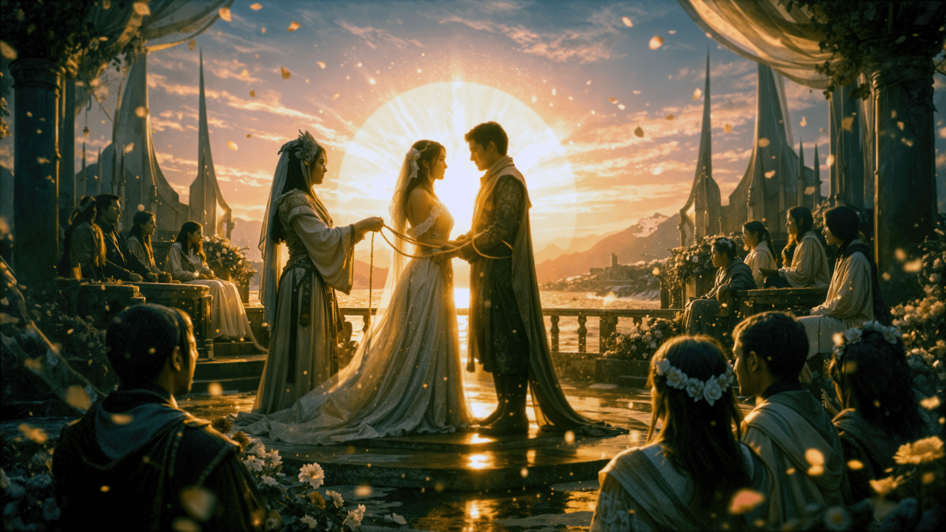 An anointing ceremony in a sacred temple