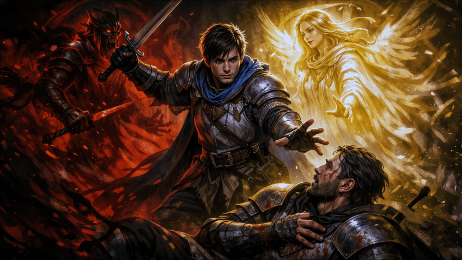 A knight holds the line against overwhelming odds