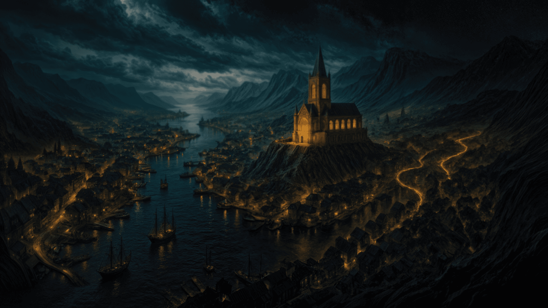 The city flourishes under starlight