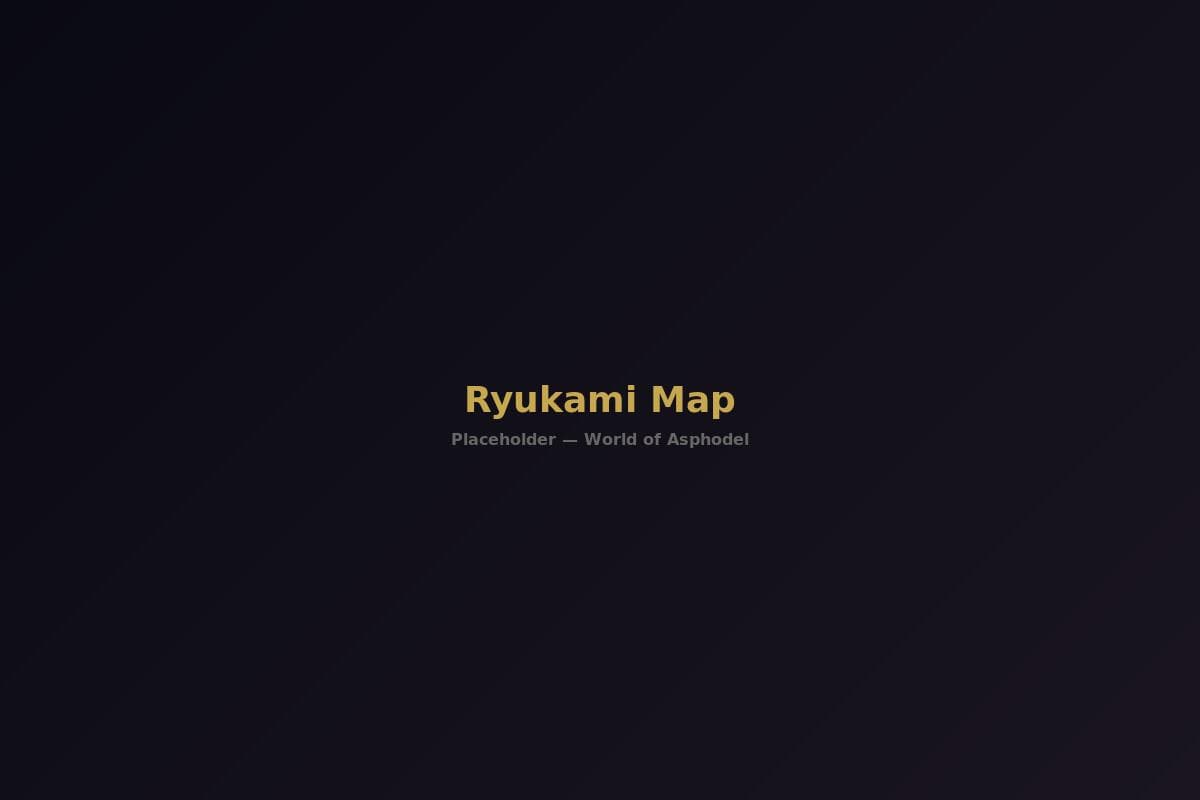 Map of the Ryukami Archipelago showing the six islands and three kingdoms