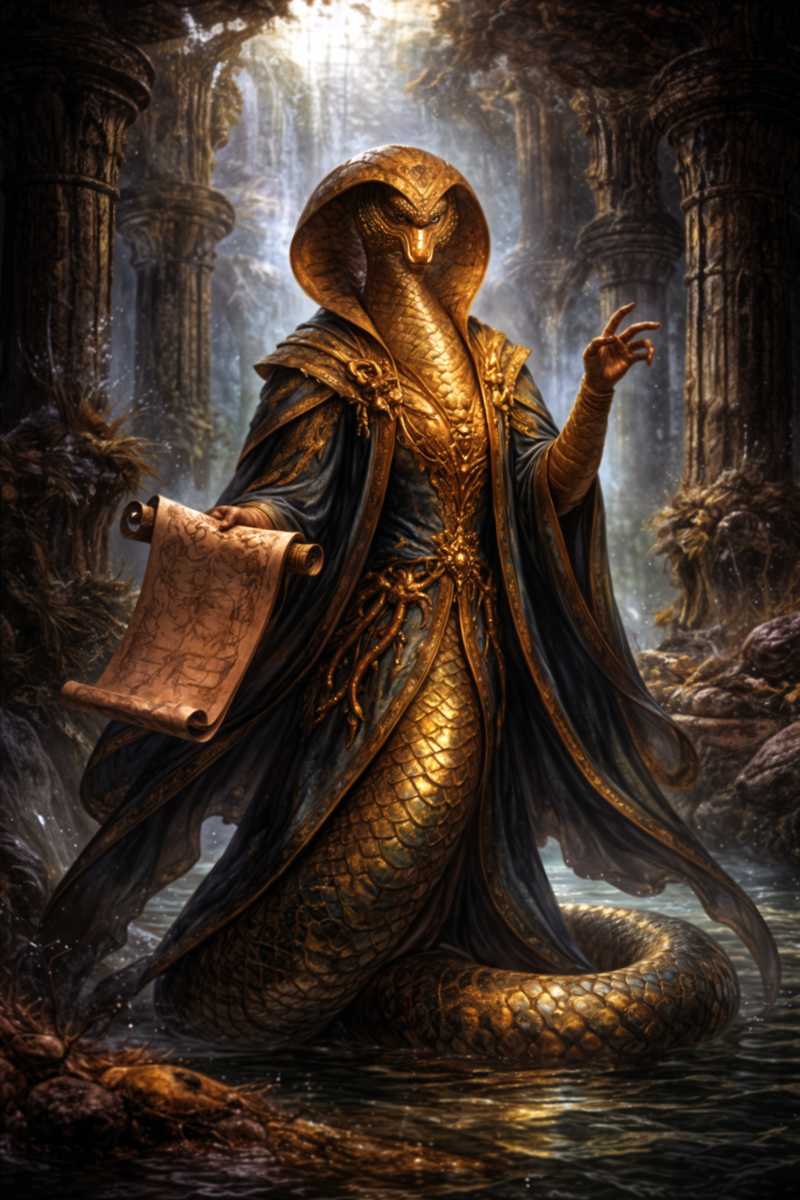 A Zephyrian scholar studying the Tablets of Law